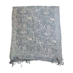 Women's Leopard Print Scarf Shawl Neutral Tones Fringe Accent